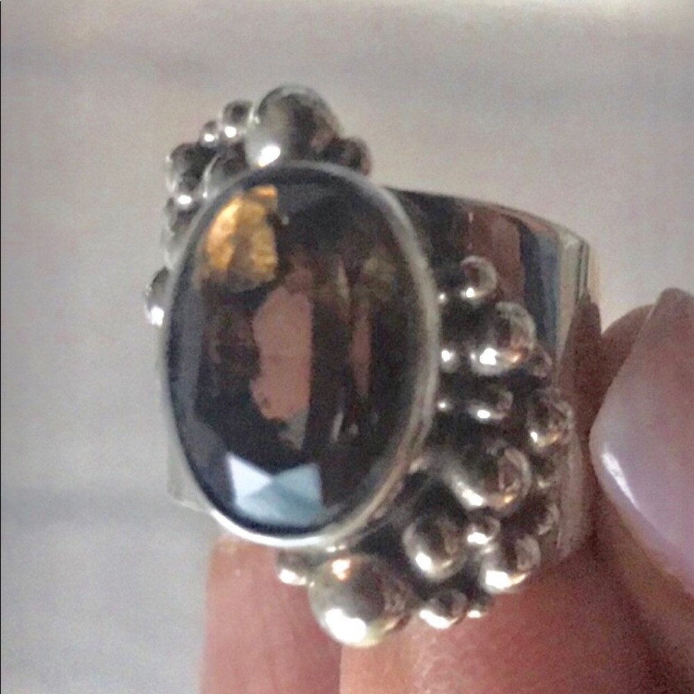 Gorgeous Topaz and Silver 925 Ring sz 7